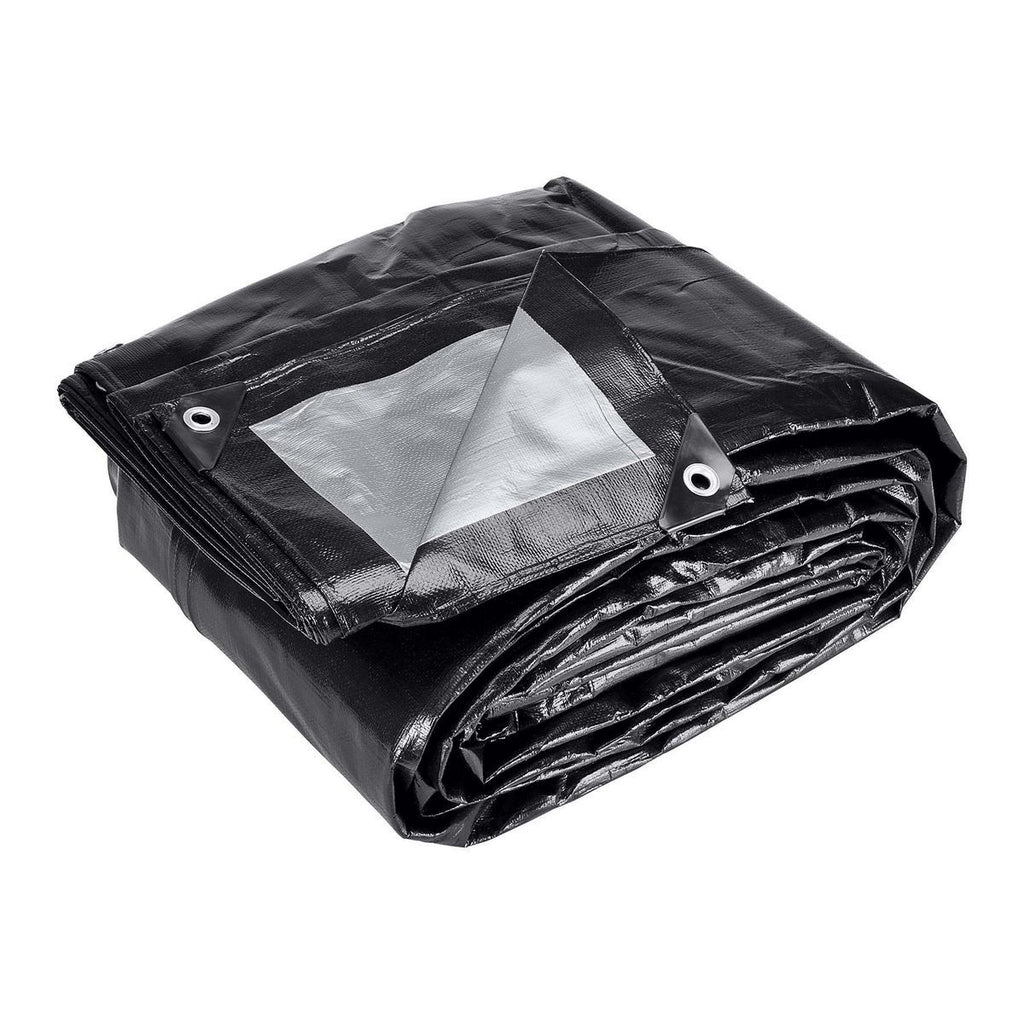 18 ft. x 24 ft. Silver and Black Weather-Resistant Tarp Q444