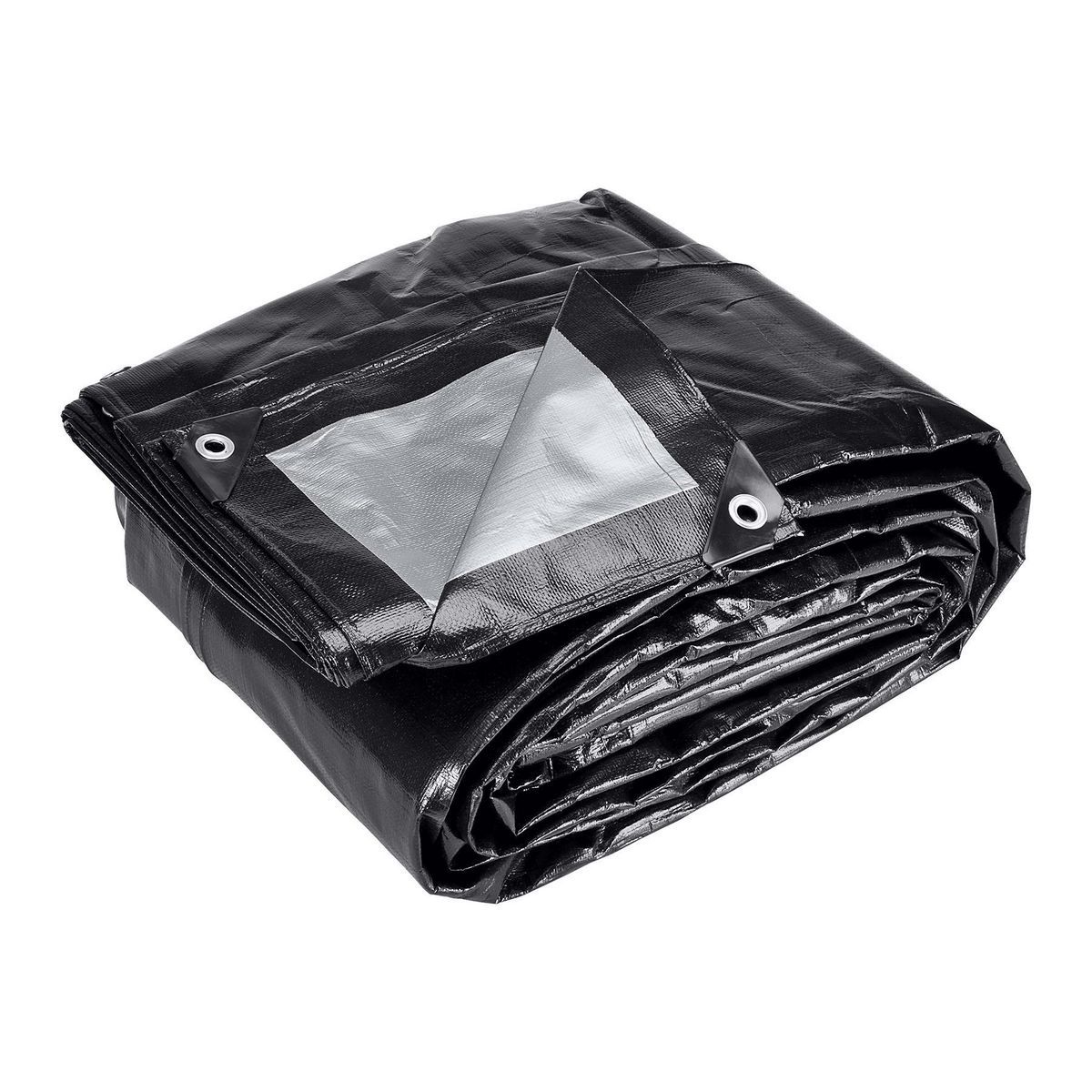18 ft. x 24 ft. Silver and Black Weather-Resistant Tarp Q444