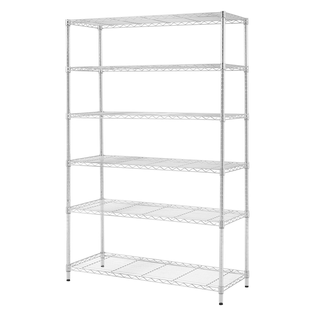6-Shelf Freestanding Wire Shelf Unit Chrome R156
