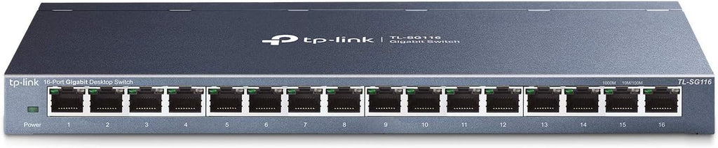 16 Port Gigabit Ethernet Network Switch, Fanless Metal, Pack of 2 K505437