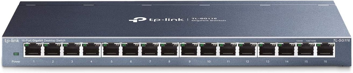 16 Port Gigabit Ethernet Network Switch, Fanless Metal, Pack of 2 K505437