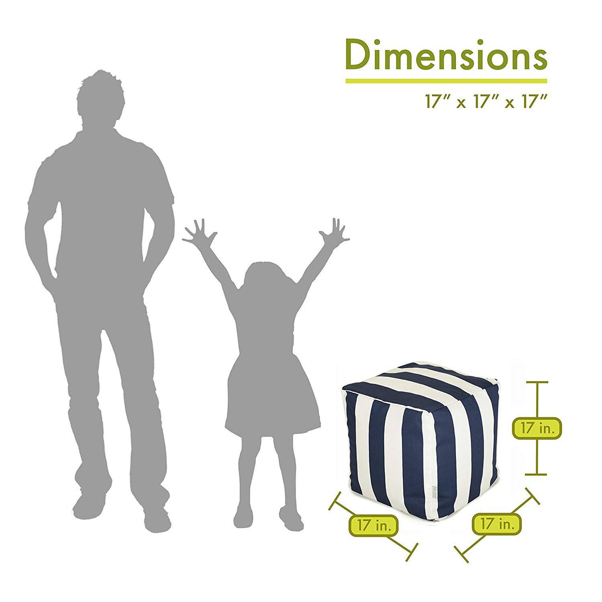Indoor/Outdoor Vertical Stripe Small Cube U5829