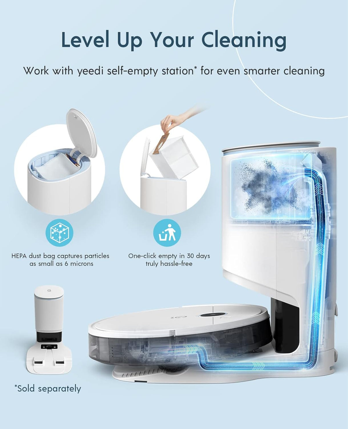 Robot Vacuum and Mop, 3000Pa Suction, 200mins Runtime Z871839