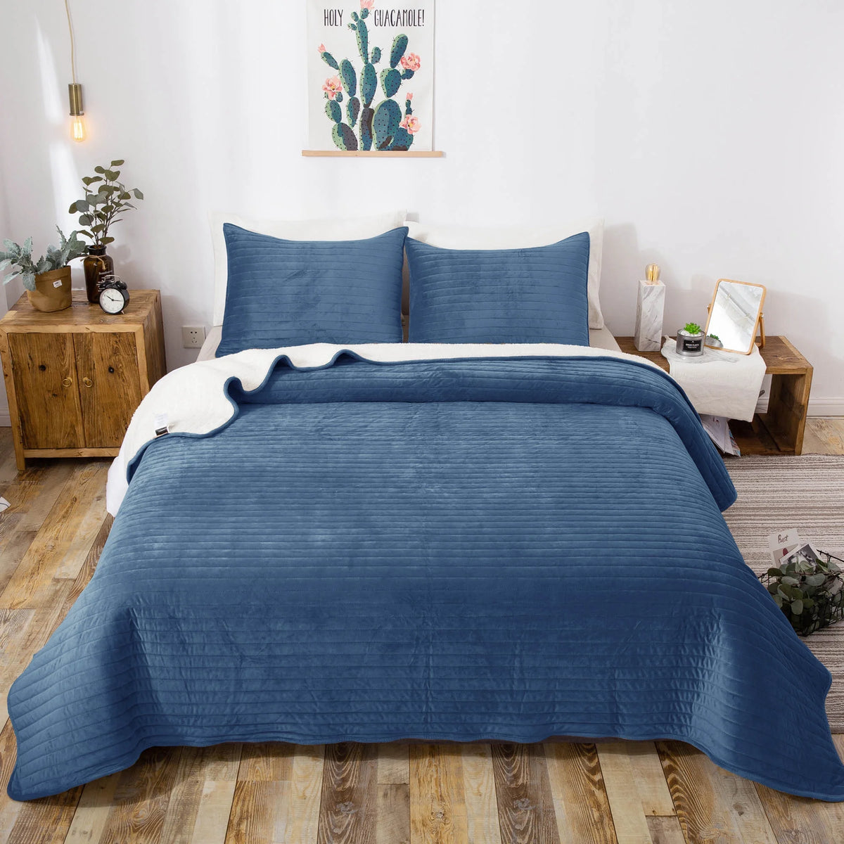 Pink King Microfiber Quilt Set S6266