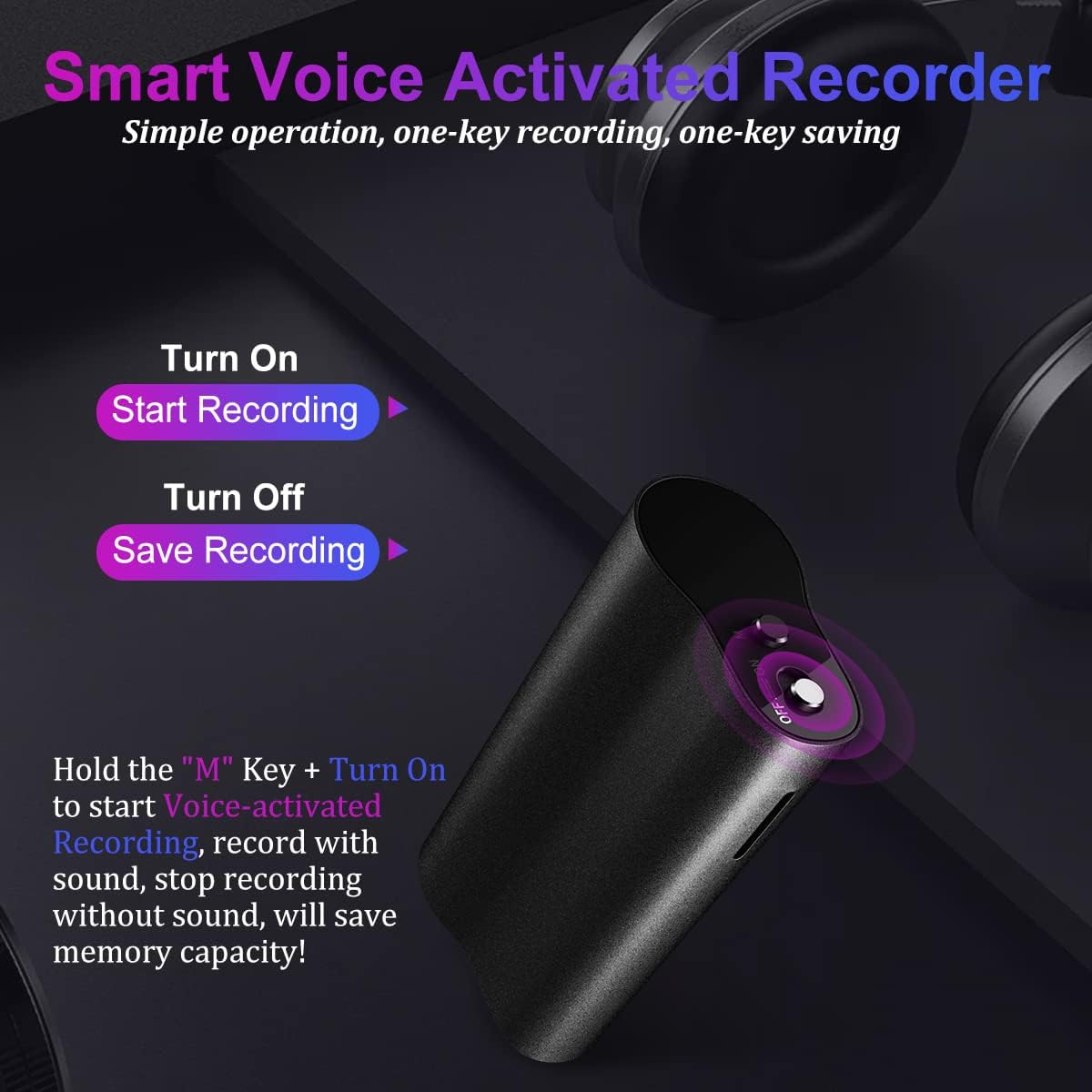 64+16GB Voice Activated Recorder, Pack of 2 W4183