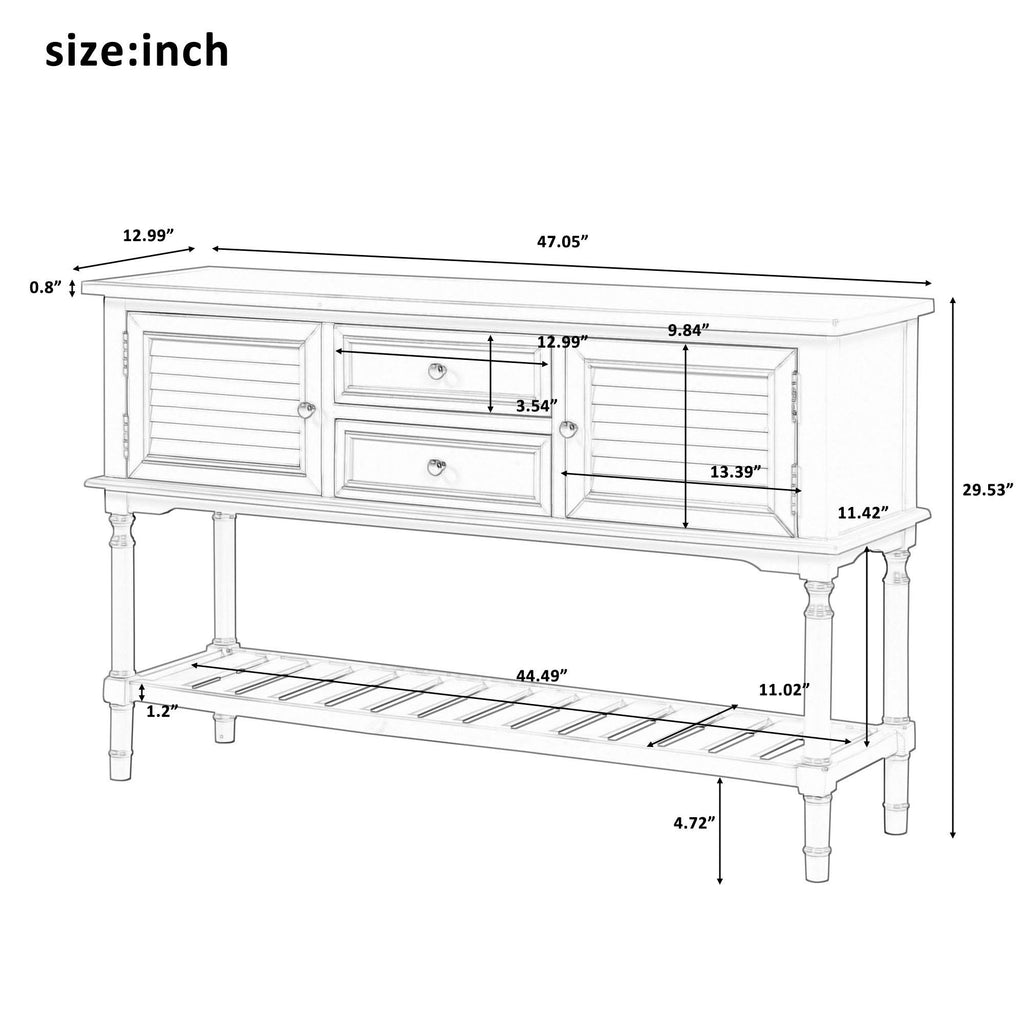 Black 47'' Sofa Table Console Table R92091
