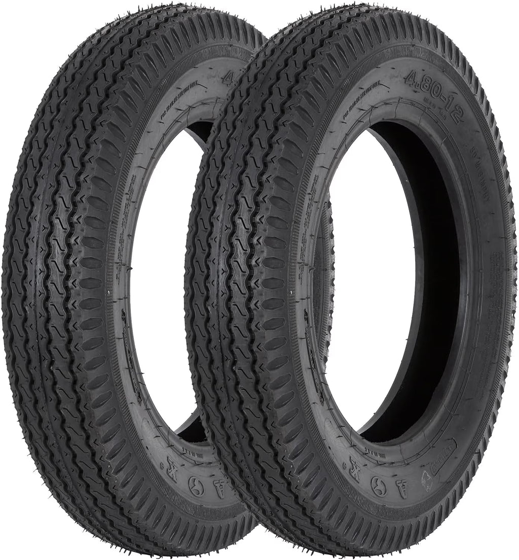 Set of 2 Utility Trailer Tire 4.80-12 Load Range C T324