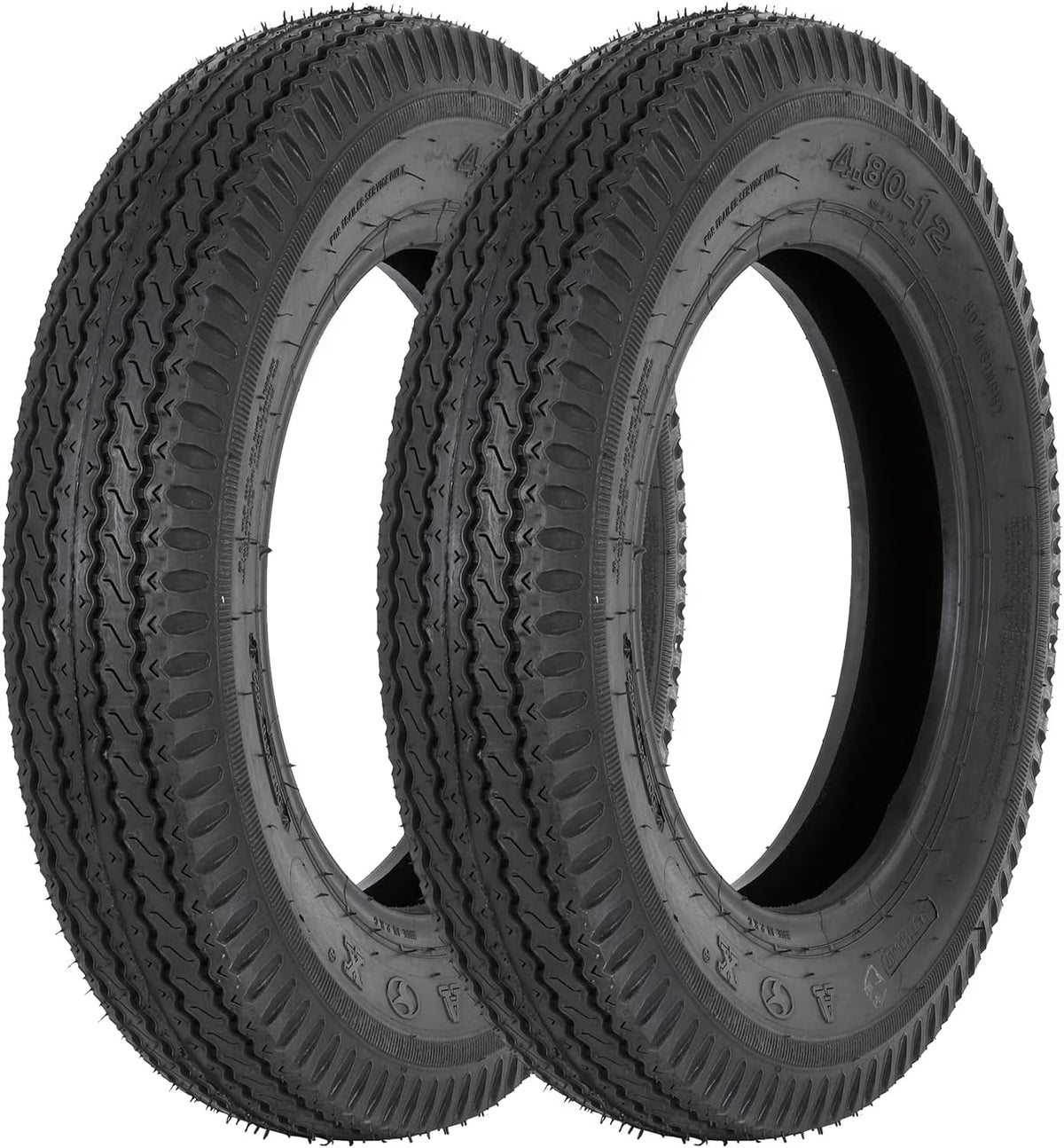 Set of 2 Utility Trailer Tire 4.80-12 Load Range C T324