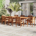 9-Piece Eucalyptus Extendable Rectangular Patio Dining Set L852410