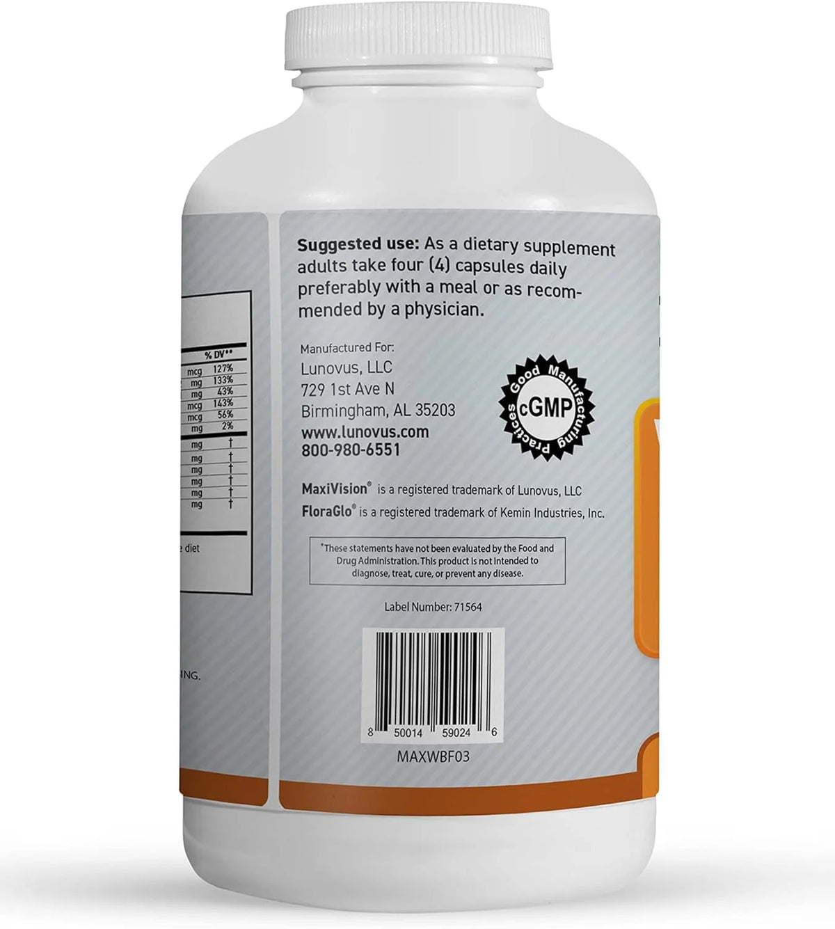 Eye Vitamins Lutein Zeaxanthin 360ct C965