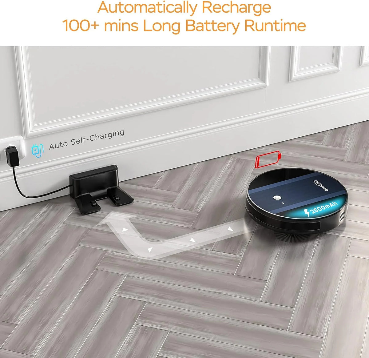 Smart Robot Vacuum Cleaner, Super-Thin, 1800 Pa Suction R81334