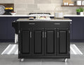 Wood Kitchen Cart in Black Z629