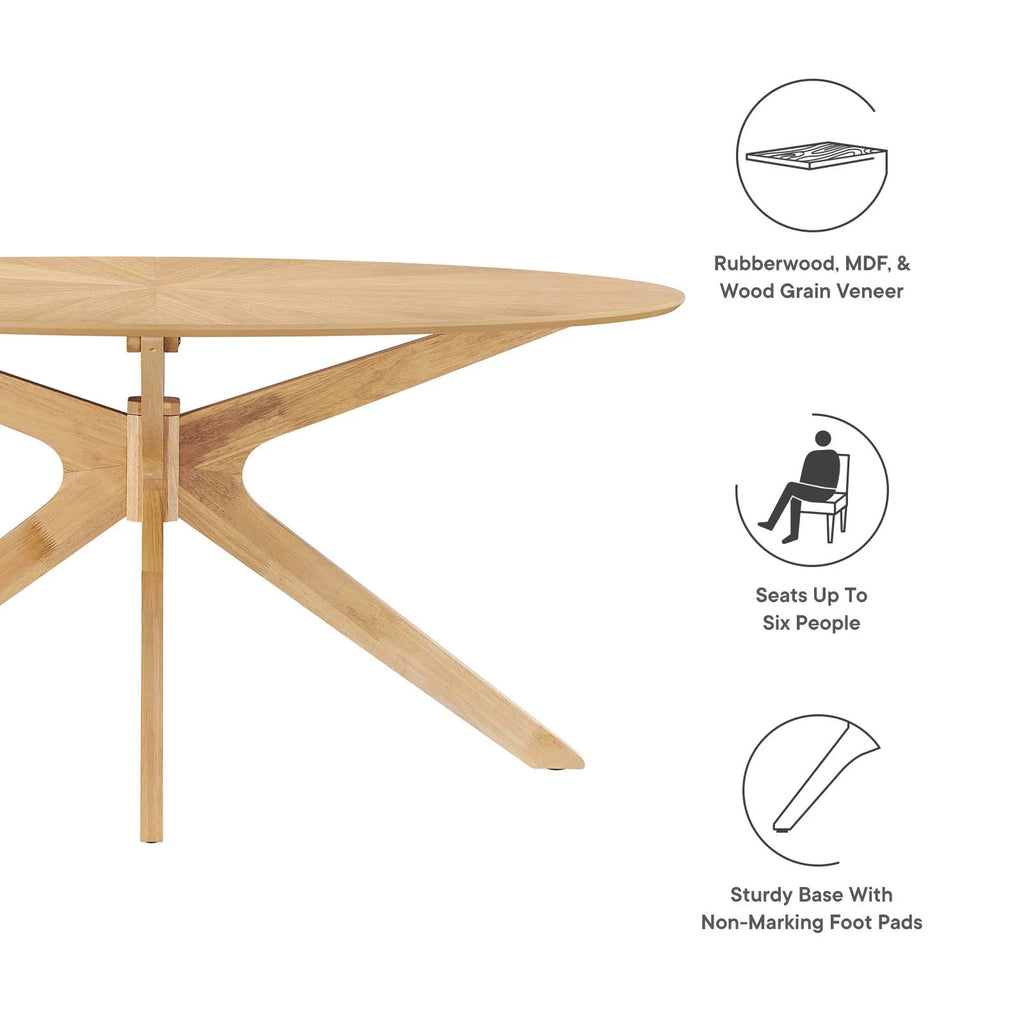 Oak Oval Wood Dining Table T997