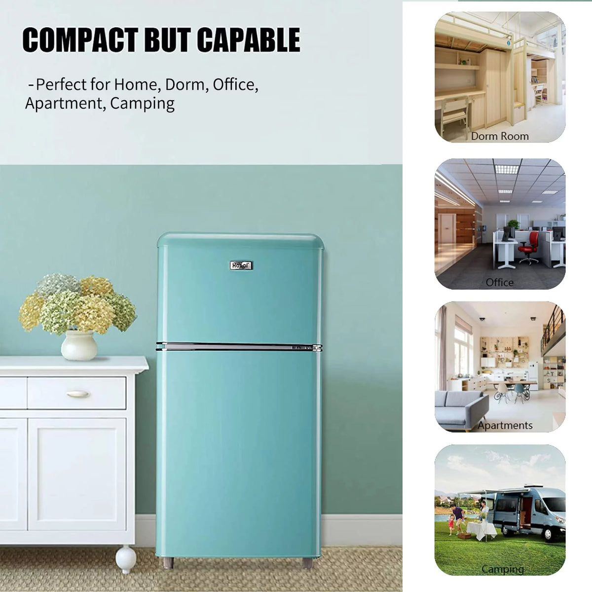 3.2 Cu.Ft 2 Doors Compact Refrigerator with Freezer W626853