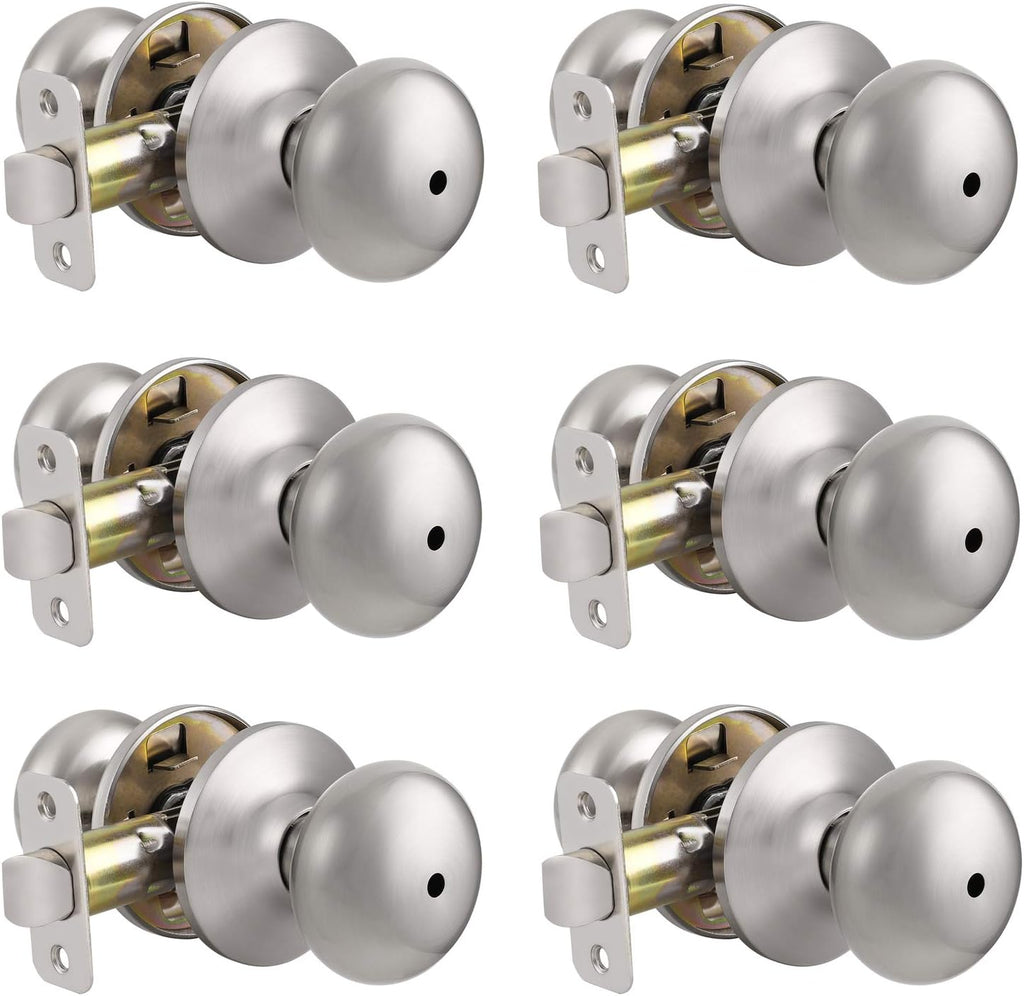 6 Pack Keyless Privacy Door Lever Lock Satin Nickel E758152