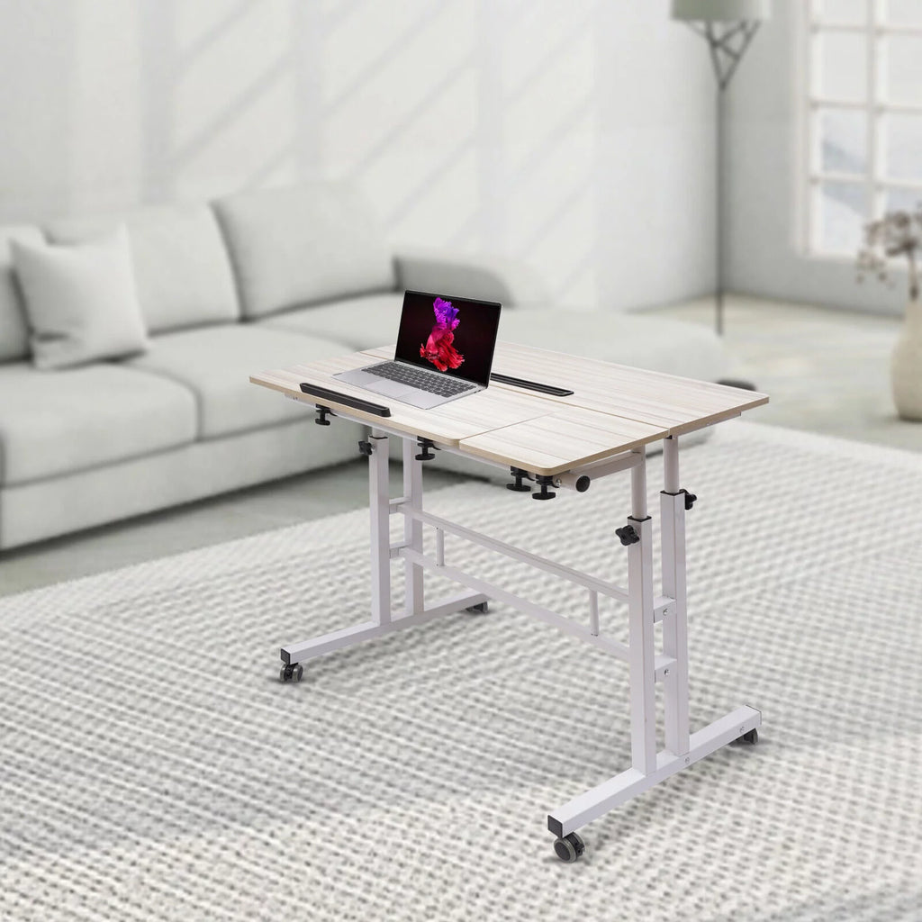 Mobile Adjustable Height Standing Desk with Wheels B626930