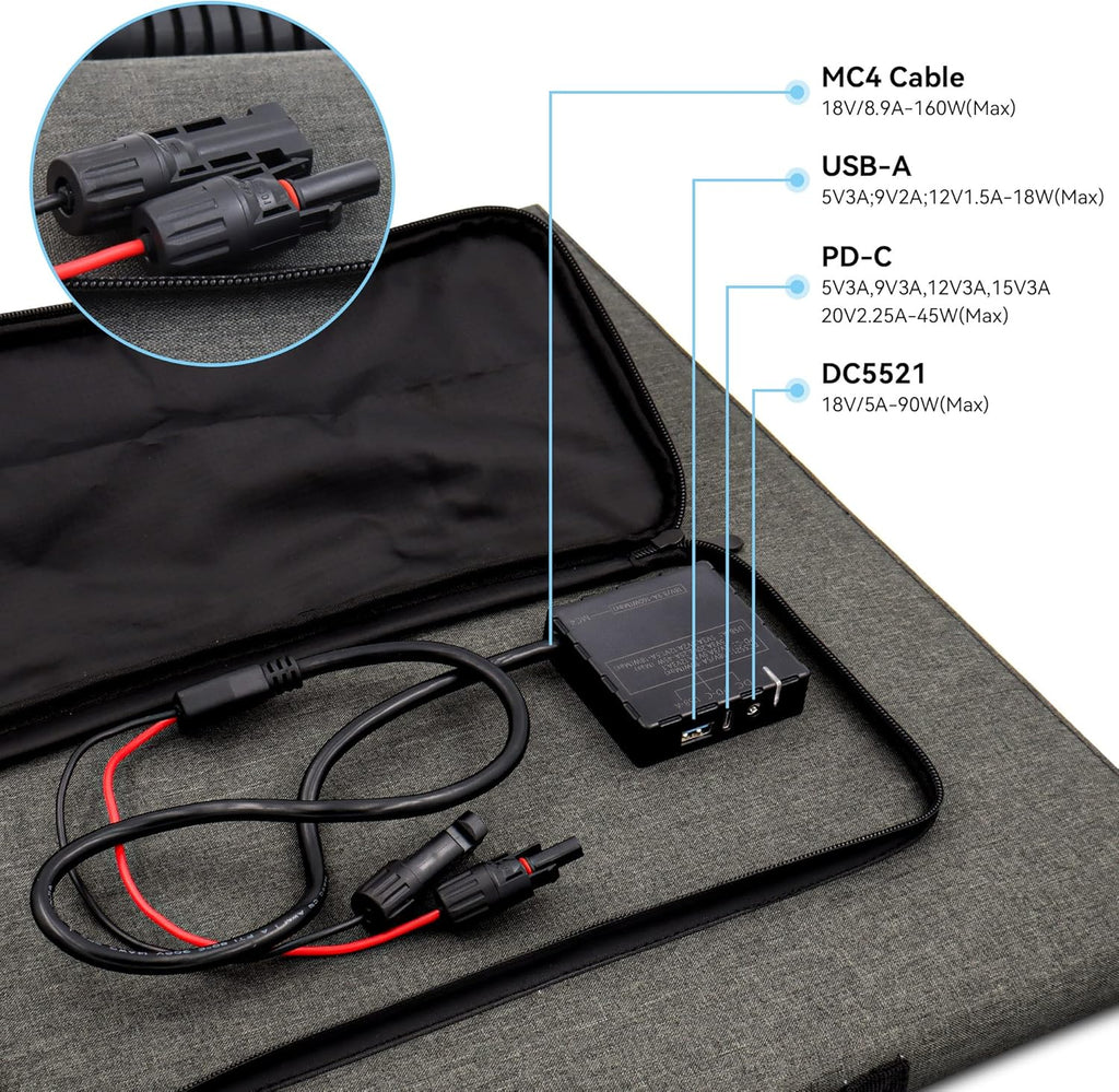 100W 18V Monocrystalline Portable Solar Panel Charger N843