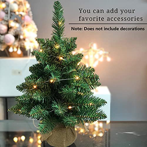 20 inch Pre-Lit Artificial Mini Christmas Tree with 40 LED Lights P62207