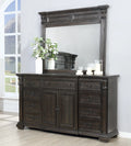 Dark Walnut Wood Dresser Mirror with Door E790