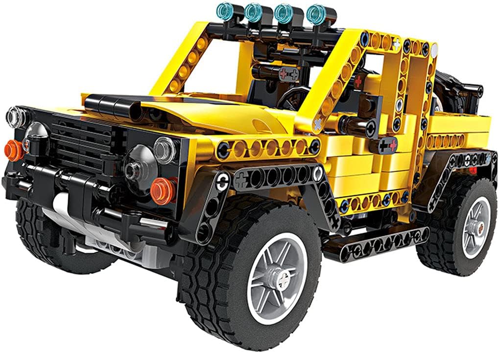 Yellow Off-Road Pickup Truck Building Blocks Toy Car with Brick Separator L390548