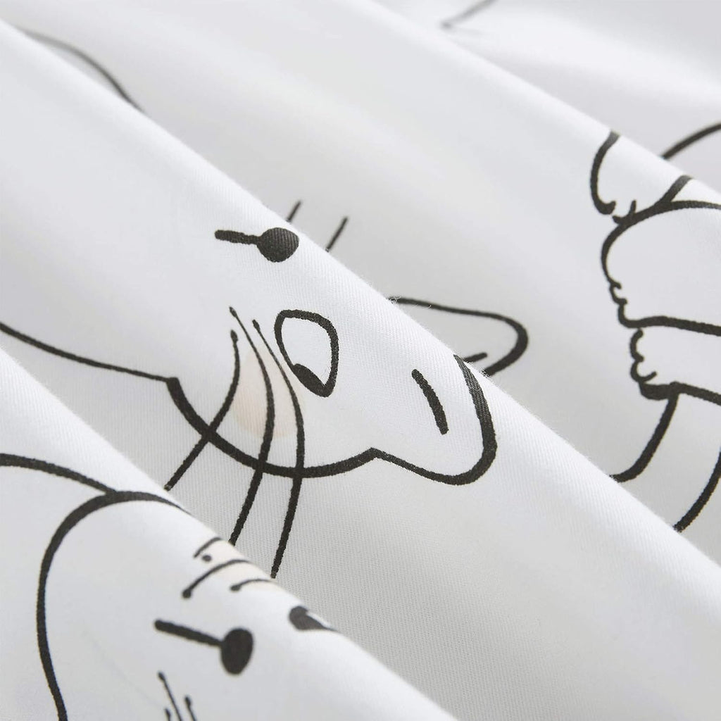 White 100% Cotton Twin Size Duvet Cover Set with Zipper Closure I687542