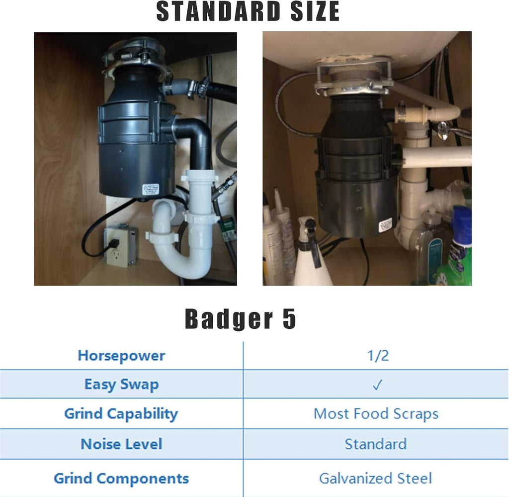Black 1/2 HP Continuous Feed Garbage Disposal D67661