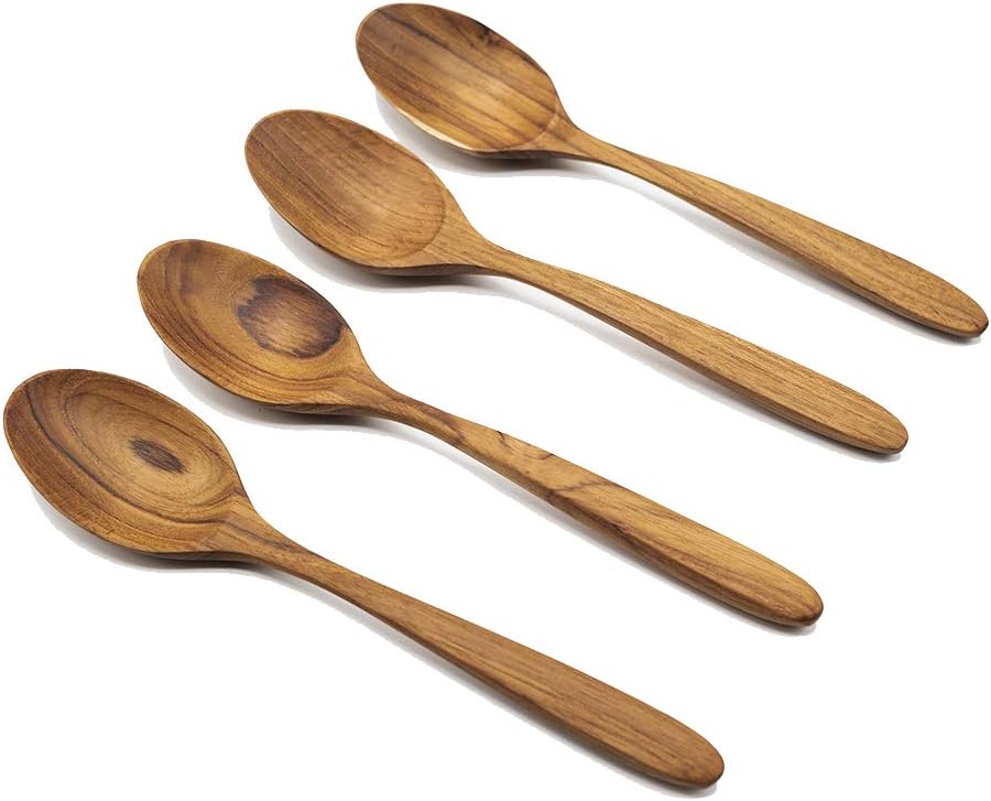 4 Pcs Teak Wooden Spoons D7329