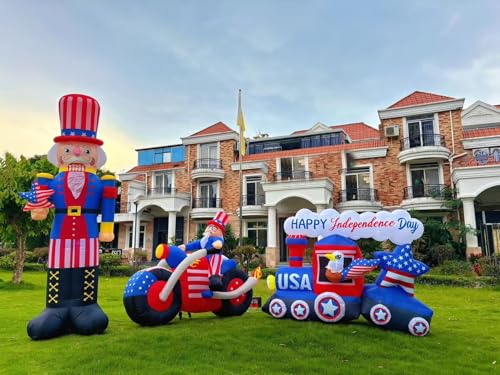 8.2FT Tall Christmas Inflatable Uncle Sam Nutcracker Built-in 3 LED Lights N598198