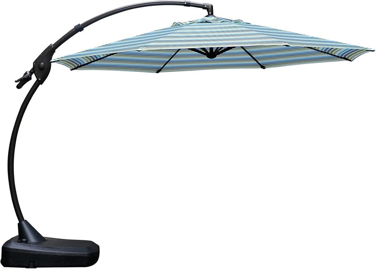 11 FT Curvy Aluminum Offset Cantilever Umbrella with Base J296021