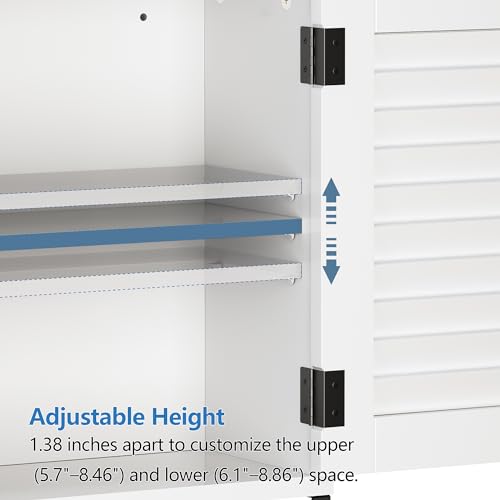 White Wall Mounted Medicine Cabinet with Towel Bar Z974818