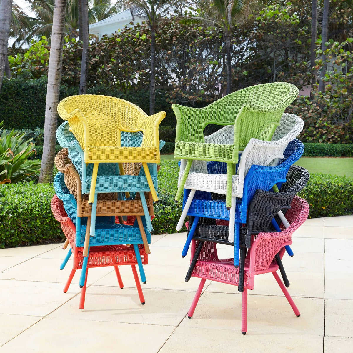 Coral All-Weather Wicker Stacking Chair X214131