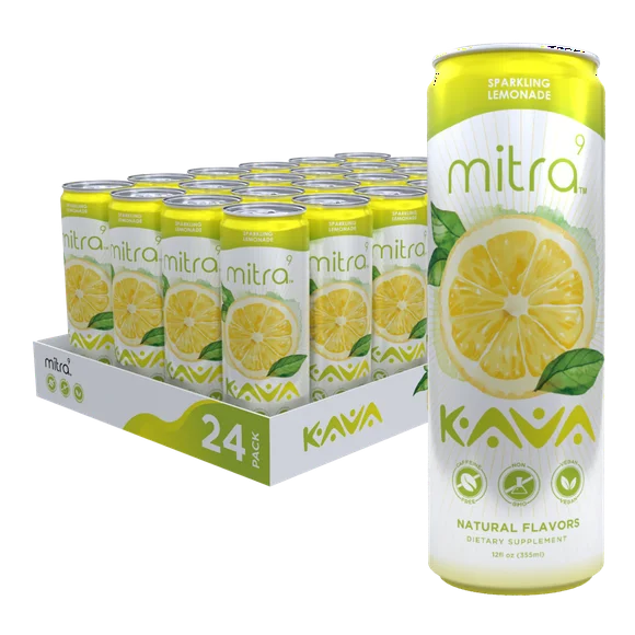 Plant Based Sparkling Drink with Kava Root Extract 12 Fl. Oz Lemonade 24 Pack P57420