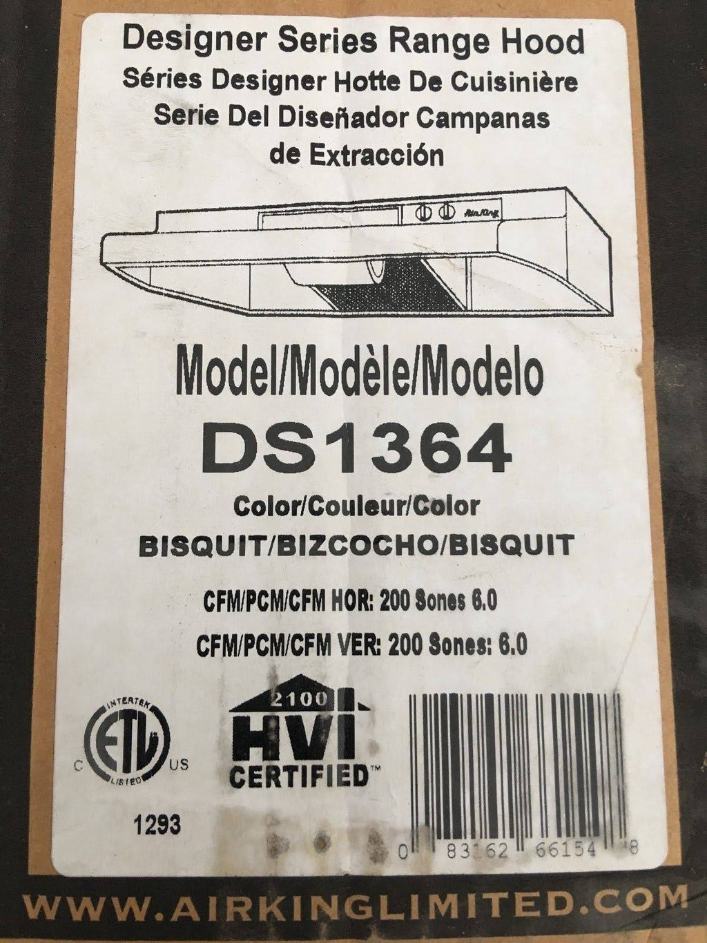 36x22 200 CFM 2-Speed Under Cabinet Range Hood Biscuit S119809