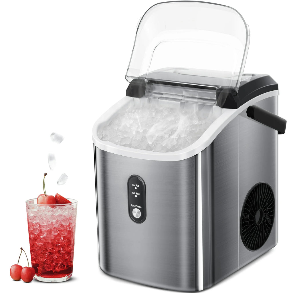 Nugget Ice Maker Countertop with Soft Chewable Pellet Ice, 33lbs/24H, Self-Cleaning, Stainless Steel N692