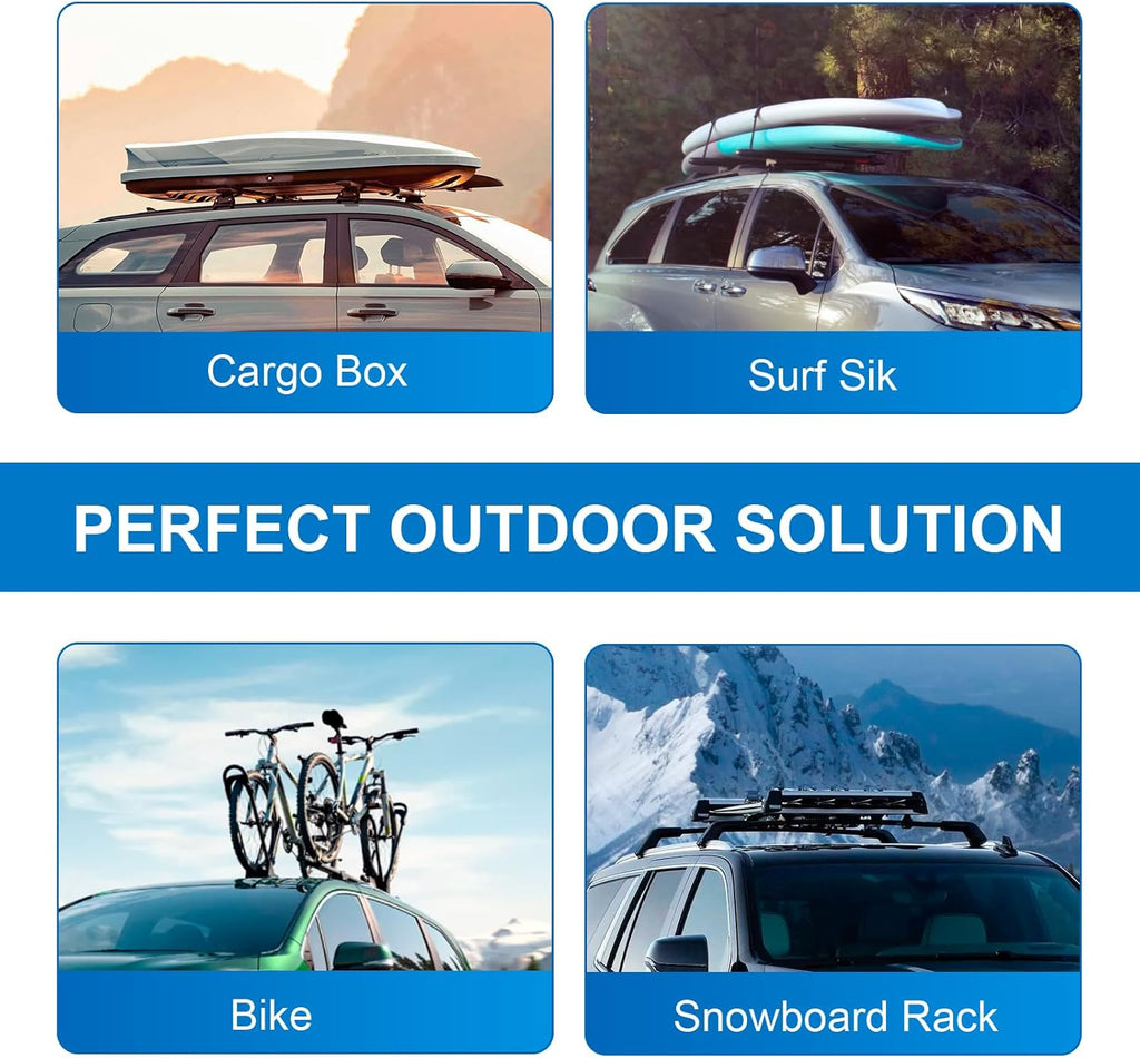 Heavy Duty Lockable Aluminum Black Roof Rack Cross Bars H71181
