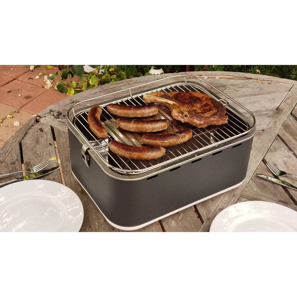 Silver Portable Charcoal Grill M8685
