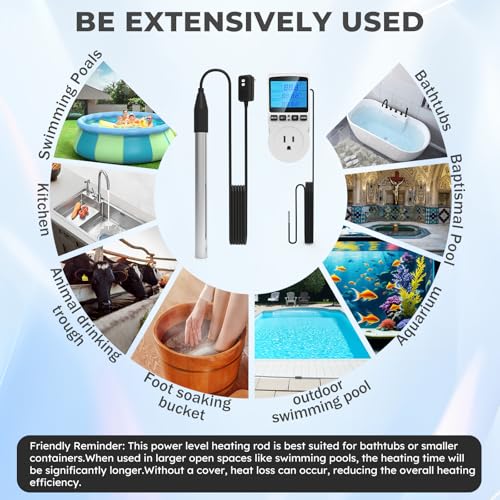 1800W Immersion Water Heater with Auto Thermostat & GFCI P196