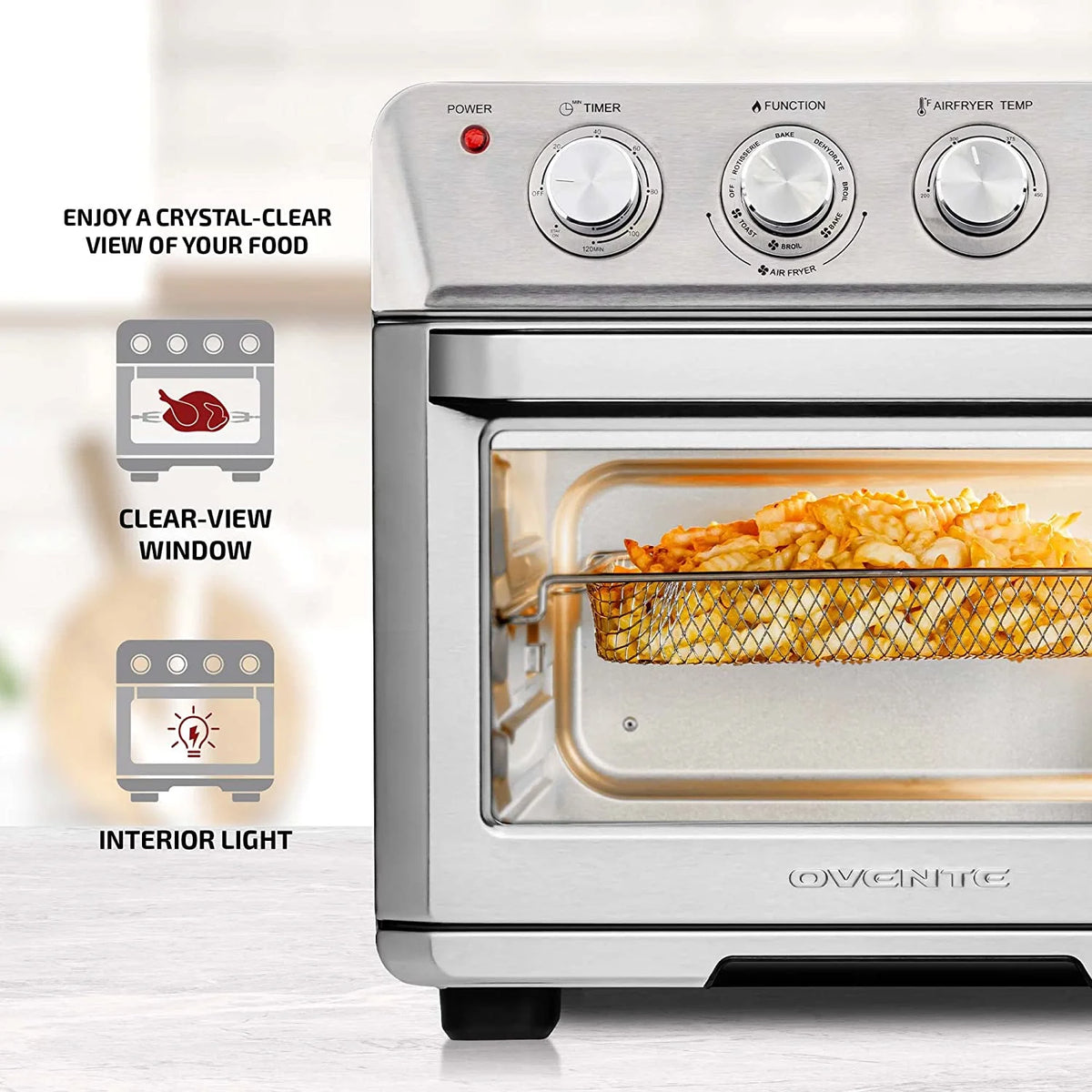 Silver Air Fryer Toaster Oven Combo V795