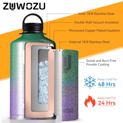 Black 128oz Stainless Steel Insulated Water Bottle with Straw H999700