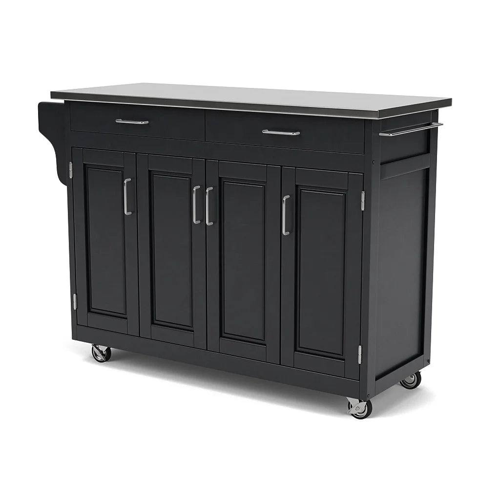 Wood Kitchen Cart in Black Z629