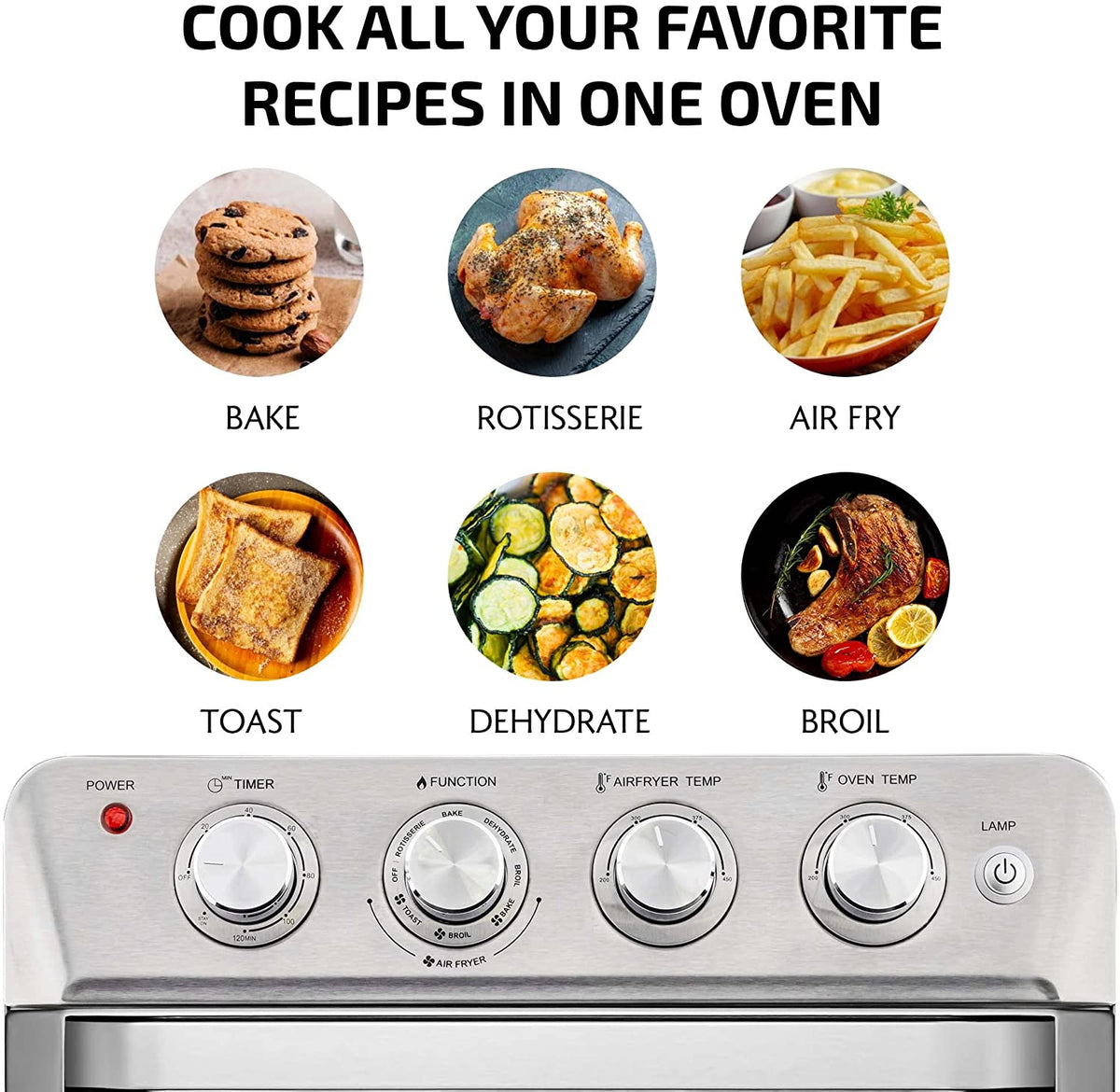 Silver Air Fryer Toaster Oven Combo V795