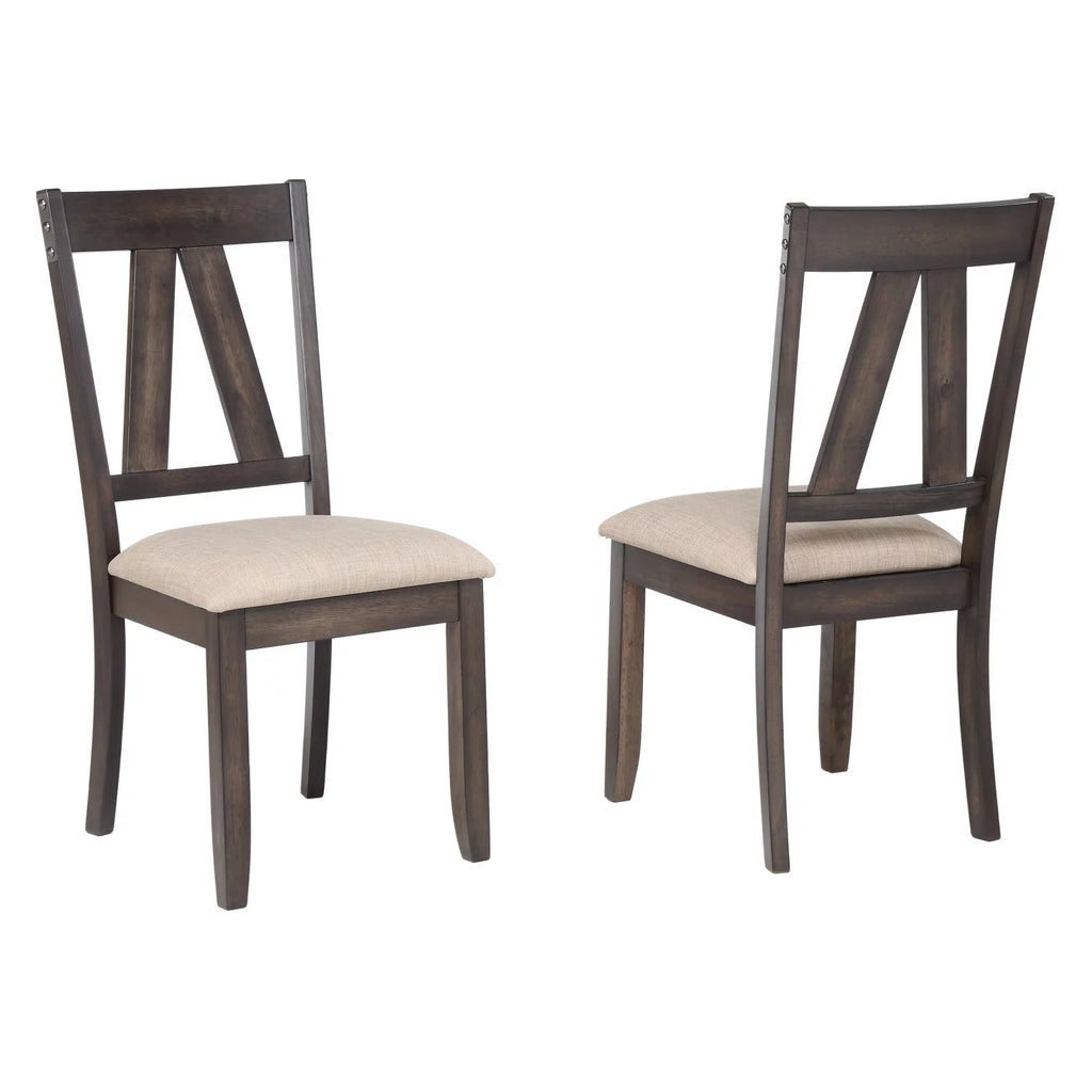 Brown Wood Dining Side Chairs Set of 2 F89024