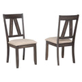 Brown Wood Dining Side Chairs Set of 2 F89024