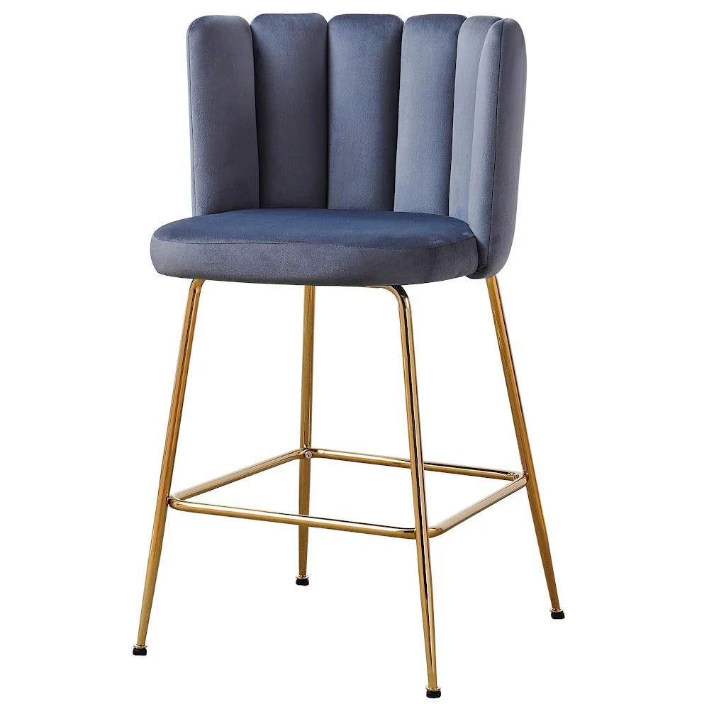 Gray Velvet Counter Height Stools Set of 2 M667