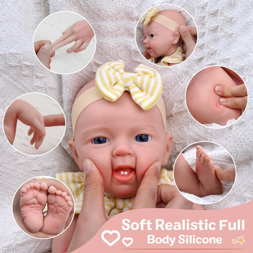 16-Inch Full Platinum Silicone Realistic Newborn Baby Dolls Z428276