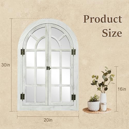 Arched Wall Mirror Wood Frame Z7456