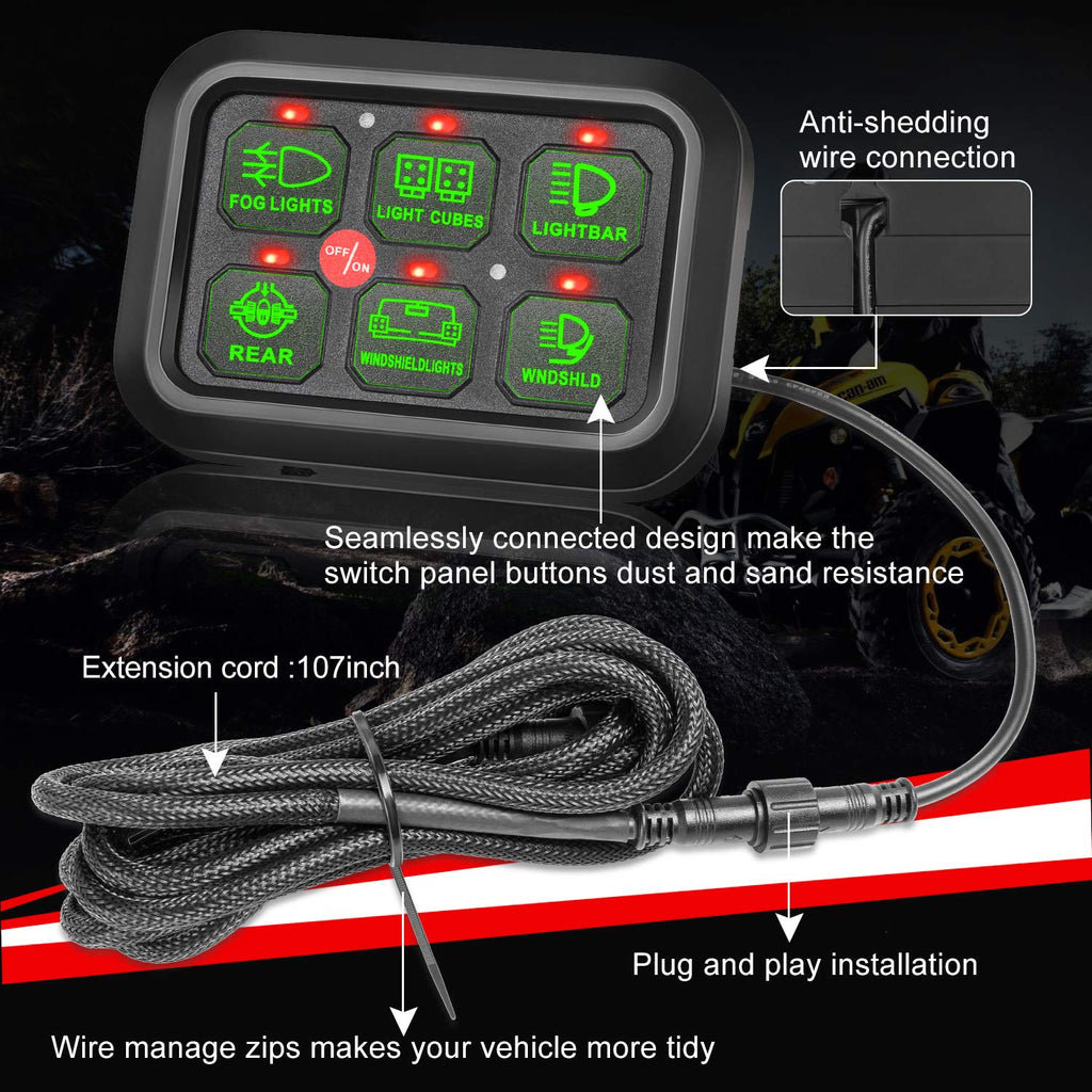 6 Gang Switch Panel with Harness Label Sticker Z54887