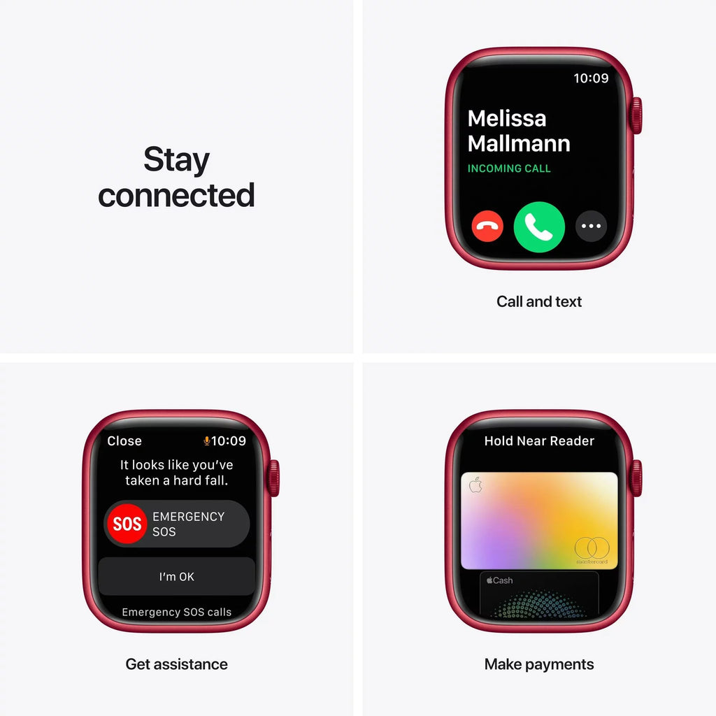 Apple Watch Series 7 (GPS + Cellular, 45 mm) Red Aluminum Case with Red Sport Band Q659