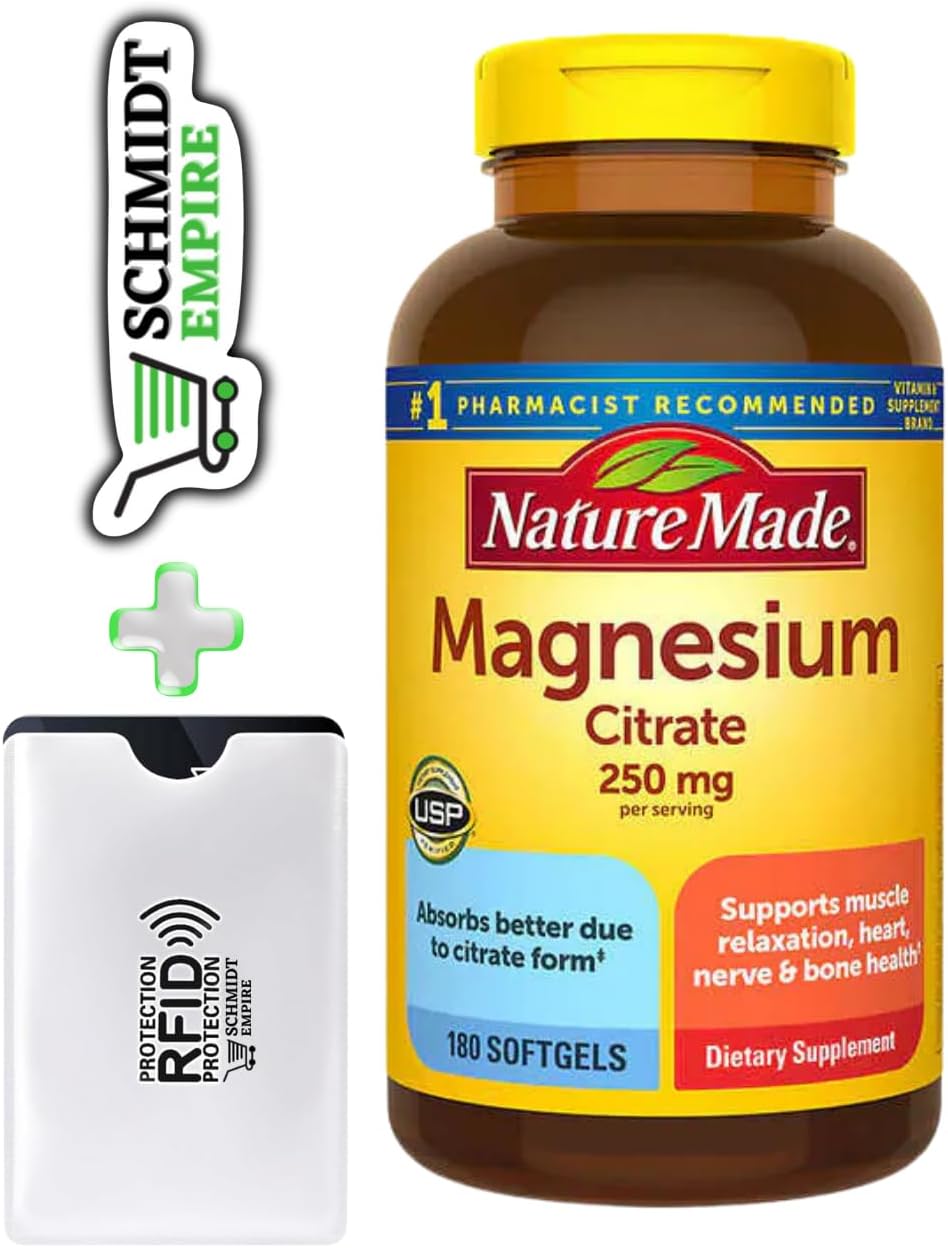Magnesium Citrate 250 mg Supplement, 180 Count Softgels P315