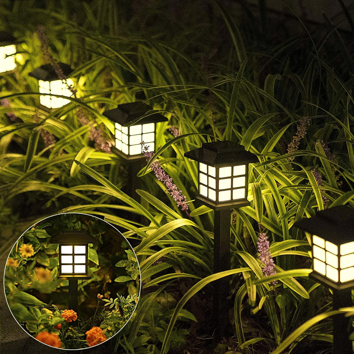 12 Pack Solar Path Lights Warm White W6514
